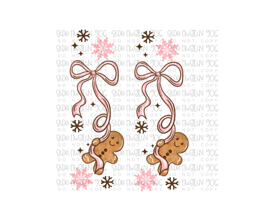 Gingerbread Bow Coffee Sleeve-Ready to Press Transfer