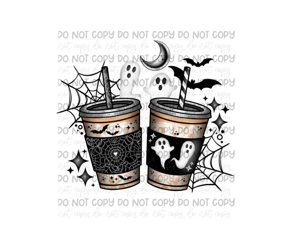 Spooky Coffee black-Ready to Press Transfer