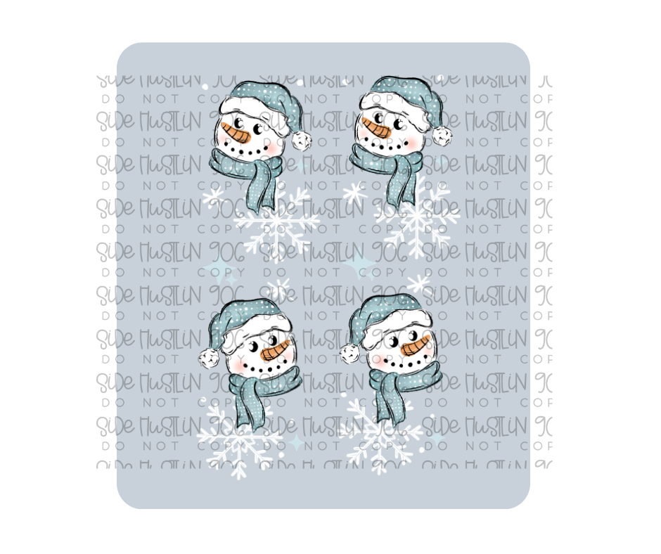 Freezing Season Snowman Circle White Sleeve-Ready to Press Transfer