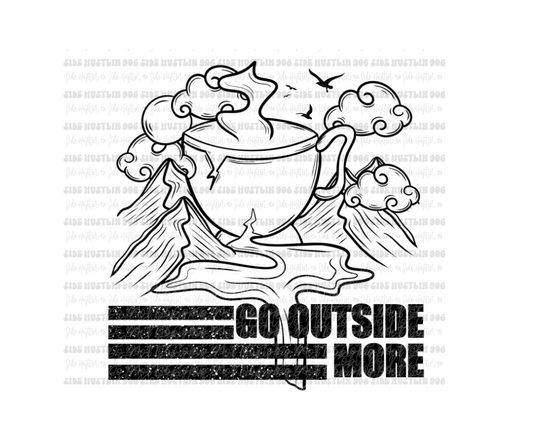 Go Outside more black-Ready to Press Transfer