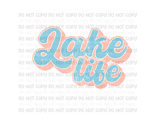 Lake Life blue/pink-Ready to Press Transfer