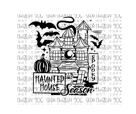 Haunted House Season Single Color-Ready to Press Transfer