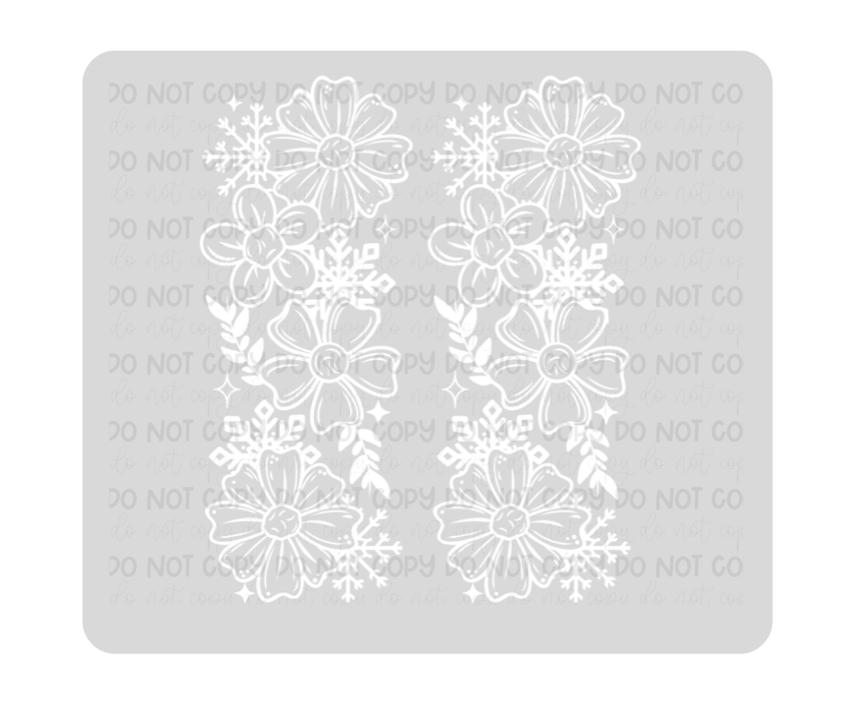 Winter Florals white SLEEVES-Ready to Press Transfer