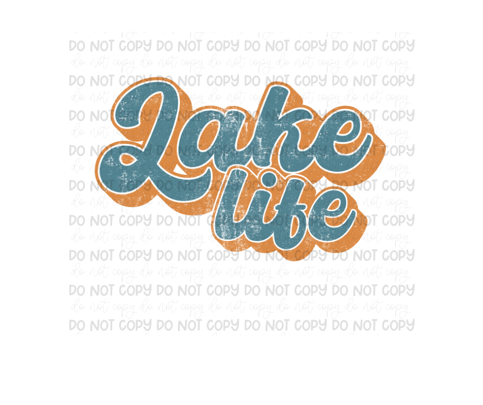 Lake Life blue/orange-Ready to Press Transfer