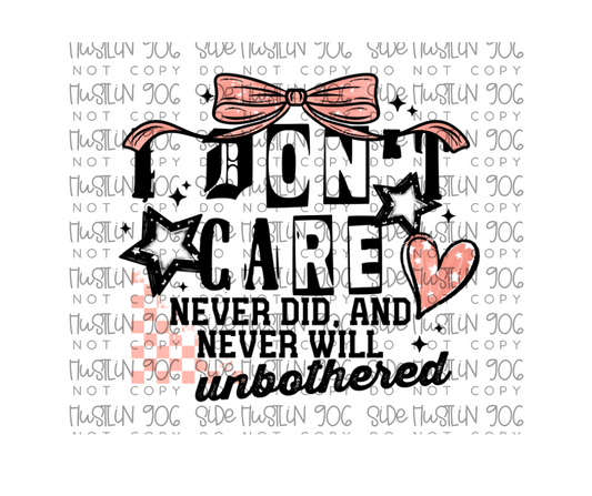 I Don't Care pink black-Ready to Press Transfer