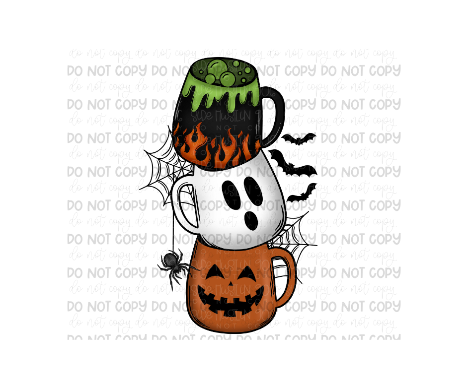 More Halloween Mugs-Ready to Press Transfer