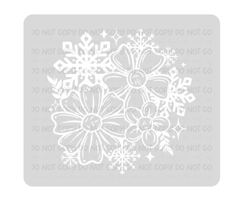 Winter floral white-Ready to Press Transfer