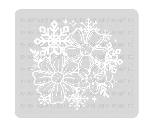 Winter floral white-Ready to Press Transfer