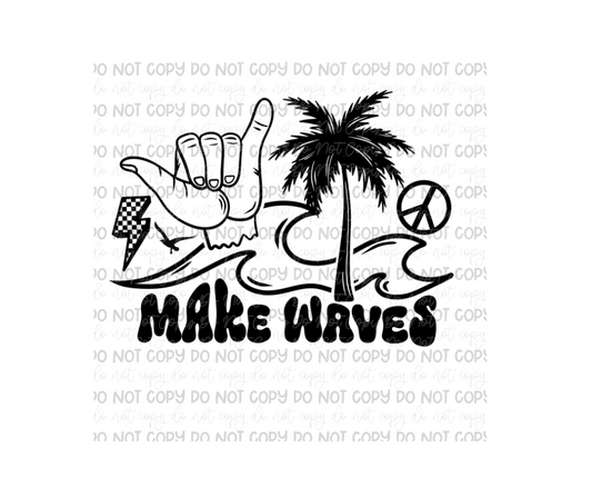 Make Waves black-Ready to Press Transfer