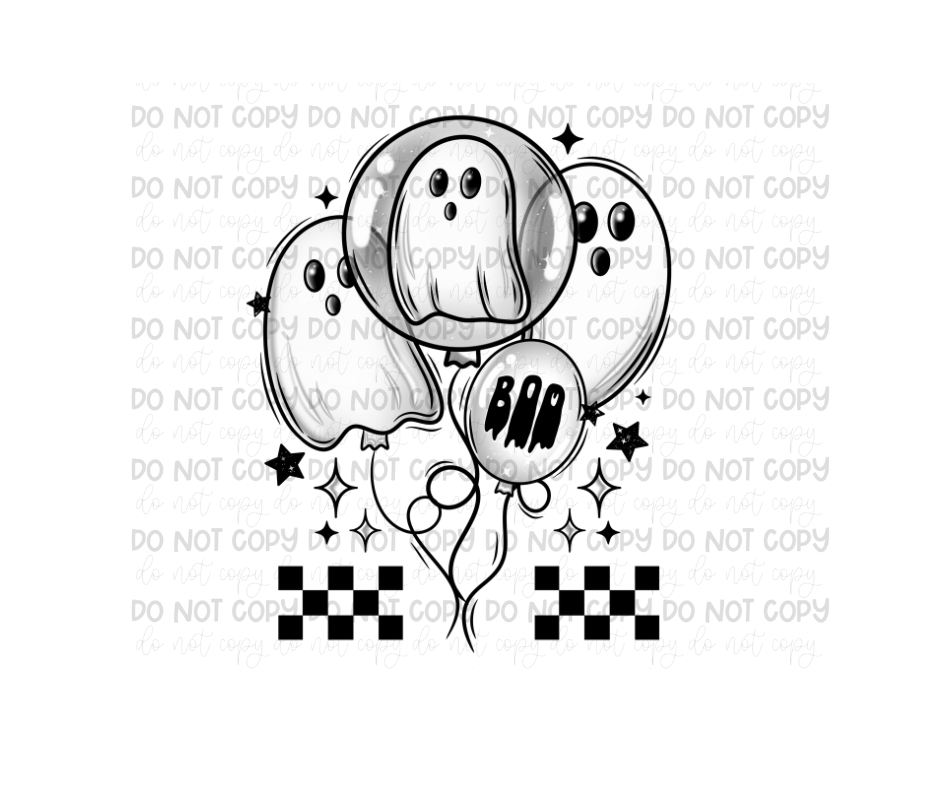 Ghost Balloons-Ready to Press Transfer