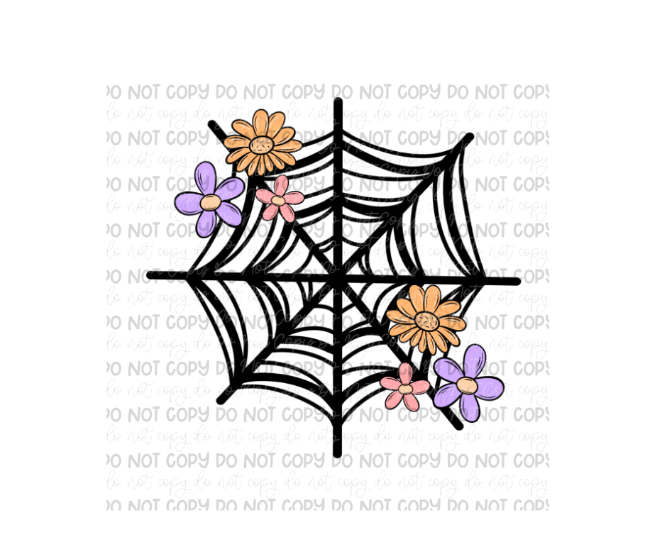 Floral Web-Ready to Press Transfer