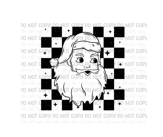 Santa checker single color-Ready to Press Transfer