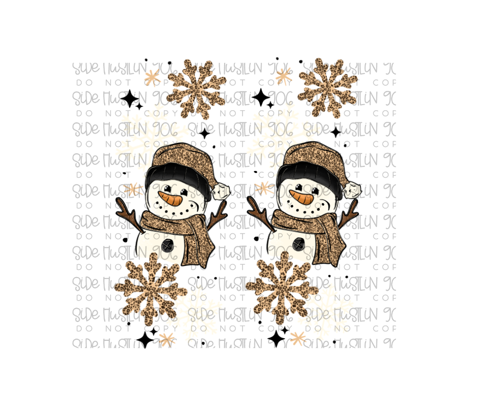 Leopard Snowman Sleeve-Ready to Press Transfer