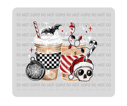 Spooky Christmas Coffee white-Ready to Press Transfer