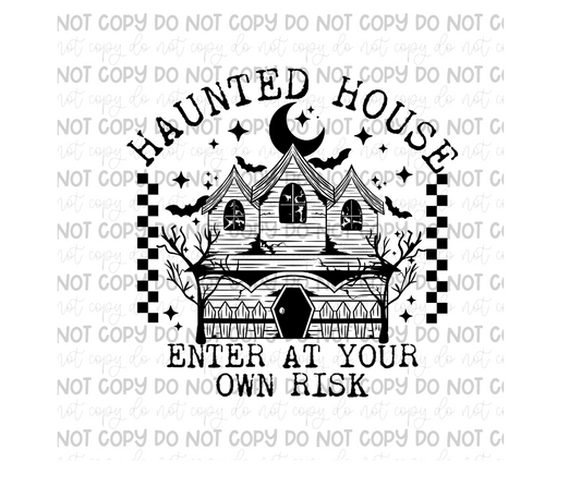 Haunted House own Risk black-Ready to Press Transfer
