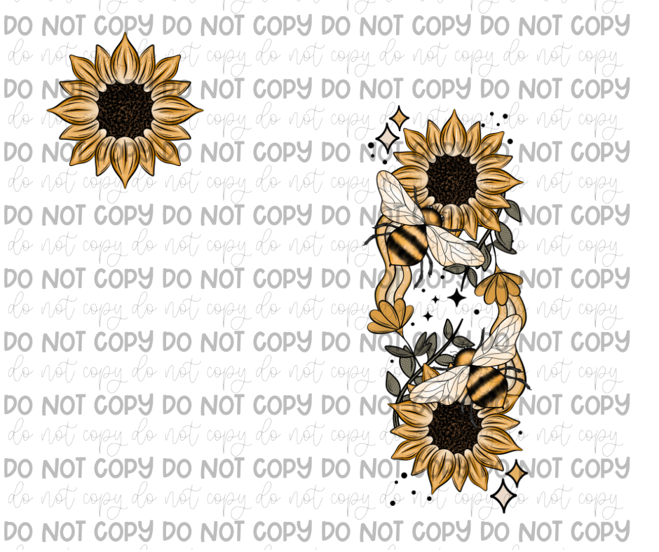 Sunflower Bee-Ready to Press Transfer