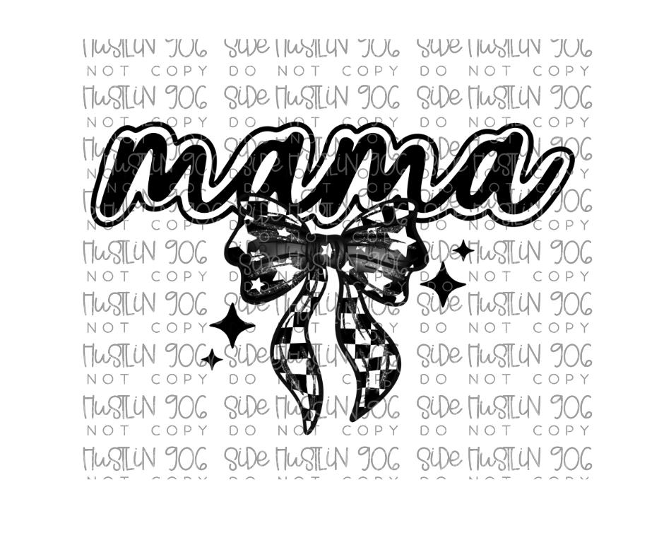 Mama Checker Bow-Ready to Press Transfer