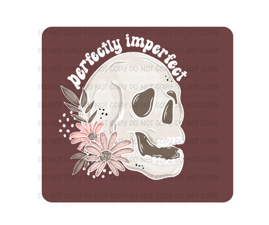 Floral Skull white words-Ready to Press Transfer