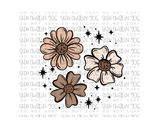 Florals & Stars-Ready to Press Transfer