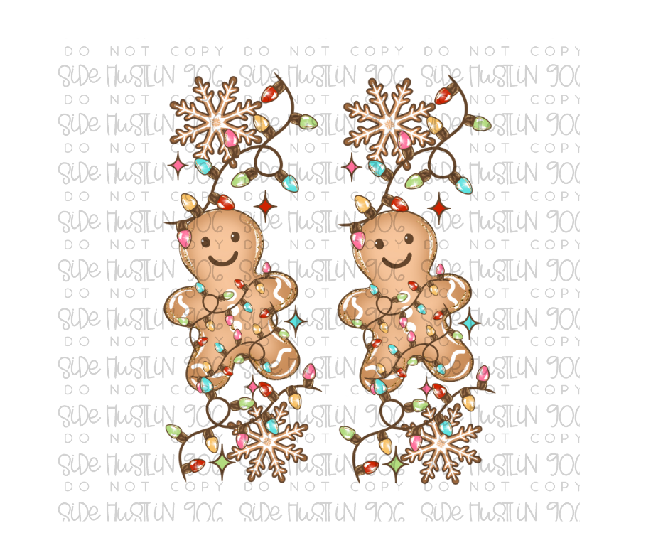Gingerbread Christmas Lights Sleeve-Ready to Press Transfer