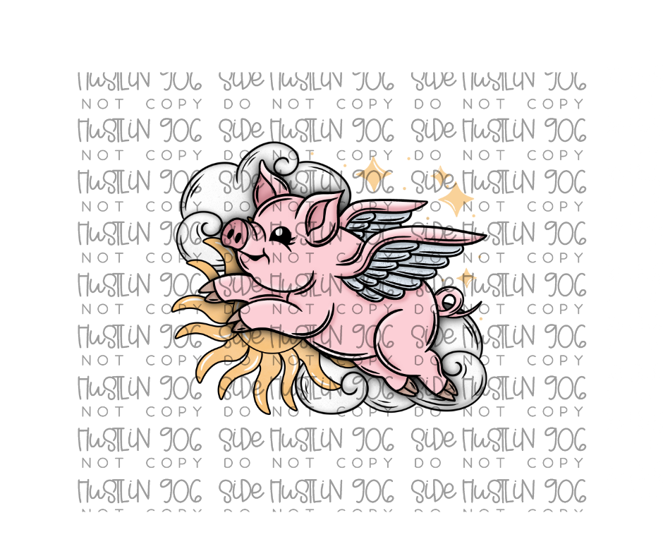 Pigs Fly no words-Ready to Press Transfer