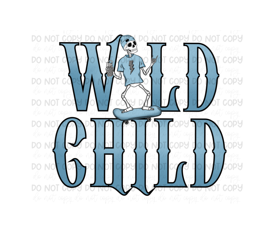 Wild Child blue-Ready to Press Transfer