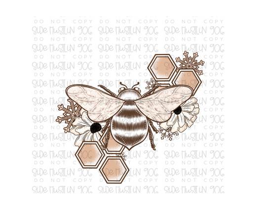 Neutral Winter Bee-Ready to Press Transfer