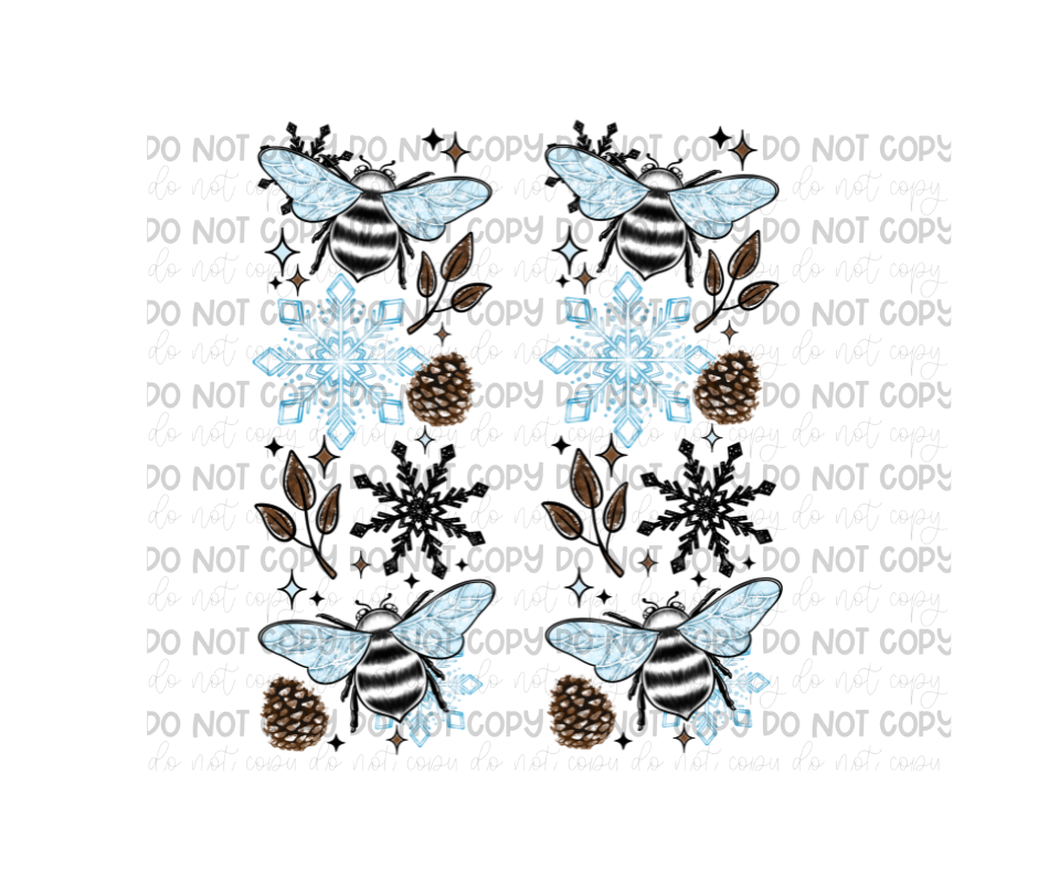 Winter Bees SLEEVES-Ready to Press Transfer