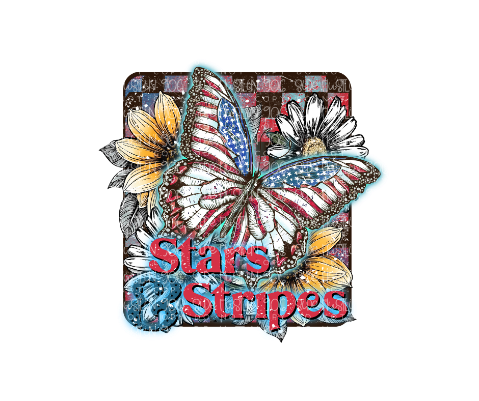 Stars & Stripes butterfly-Ready to Press Transfer