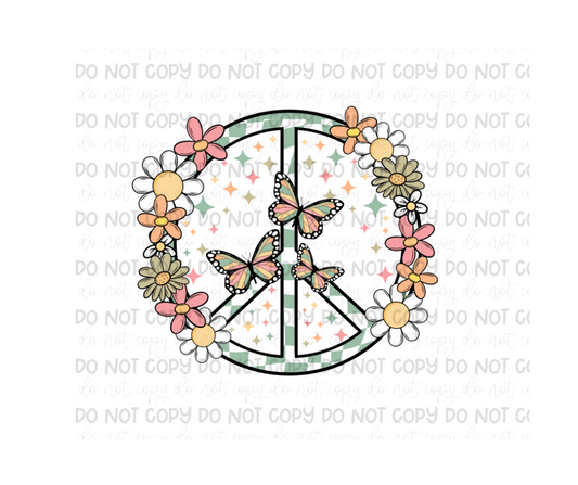 Floral Peace-Ready to Press Transfer