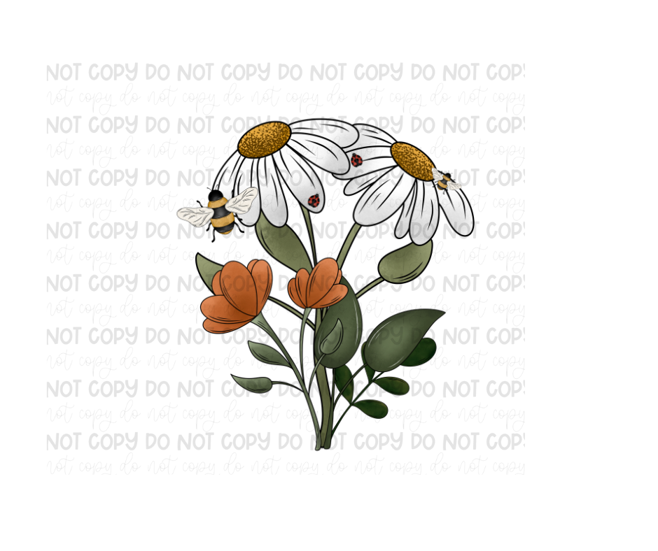 Floral Bouquet-Ready to Press Transfer