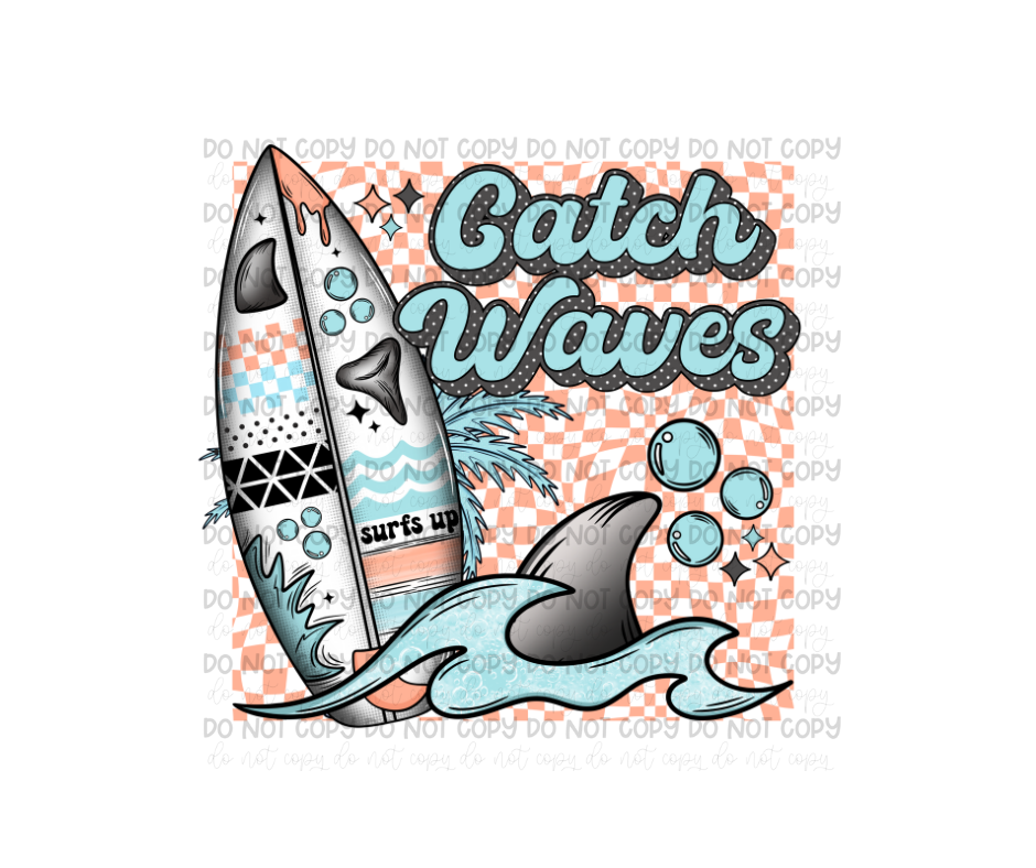 Catch Waves Checker-Ready to Press Transfer