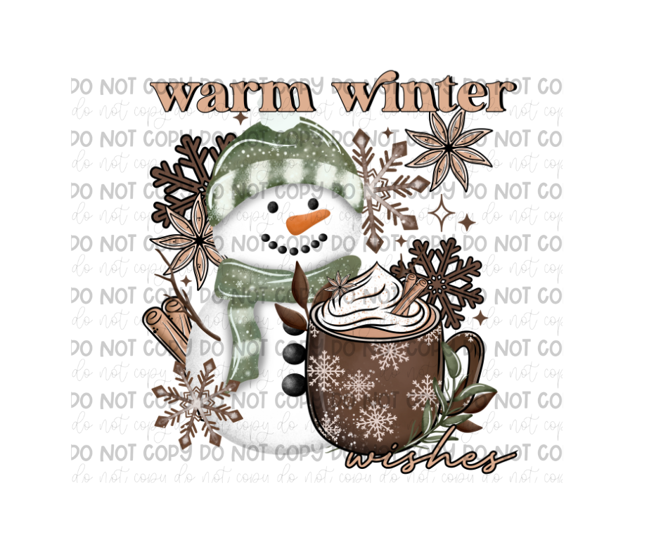 Snowman Hot Cocoa-Ready to Press Transfer