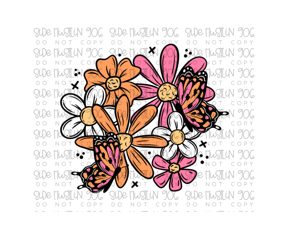 Hello Spring florals-Ready to Press Transfer