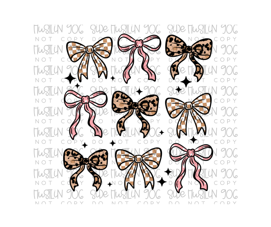 Girls Bows Grid-Ready to Press Transfer