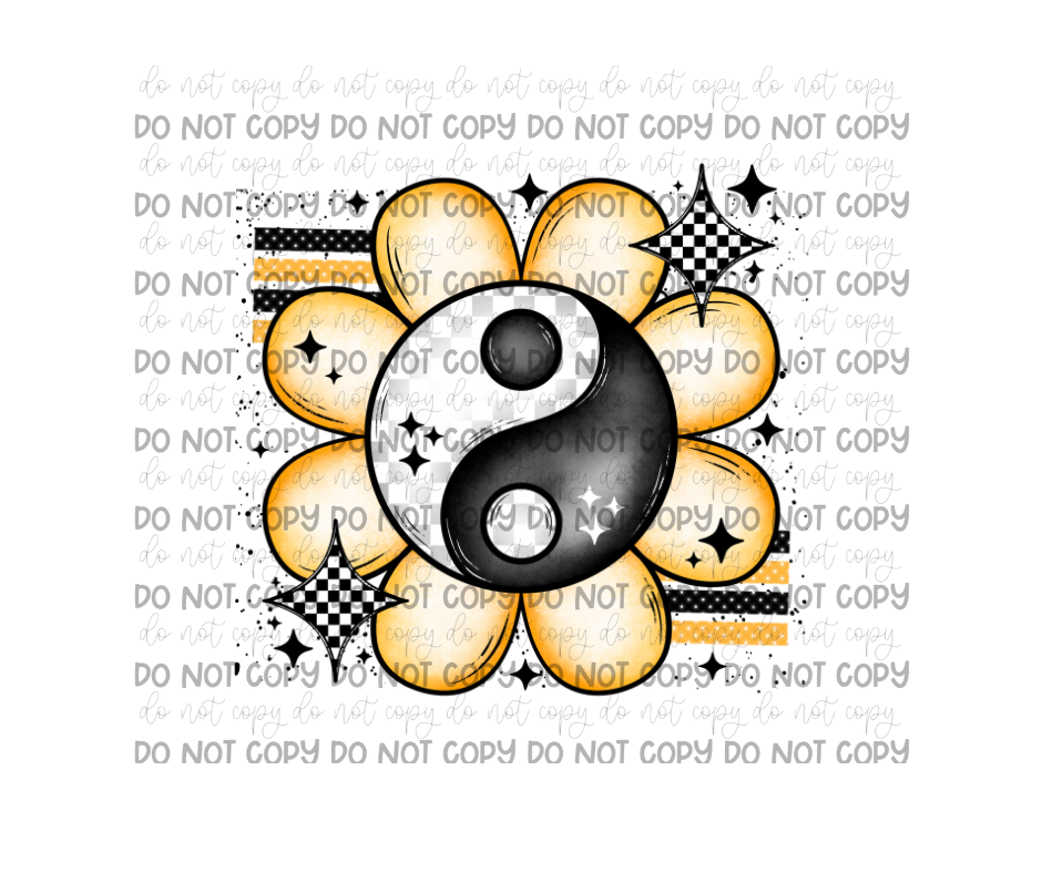 Yin Yang Daisy-Ready to Press Transfer