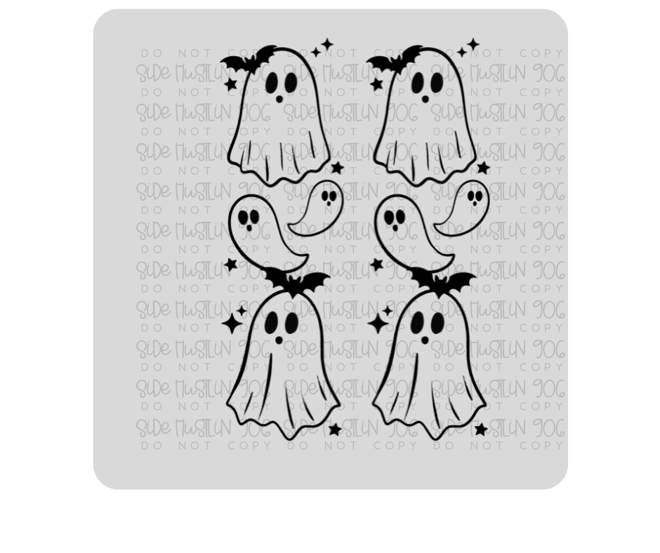 Boo Ghost Sleeve Black-Ready to Press Transfer