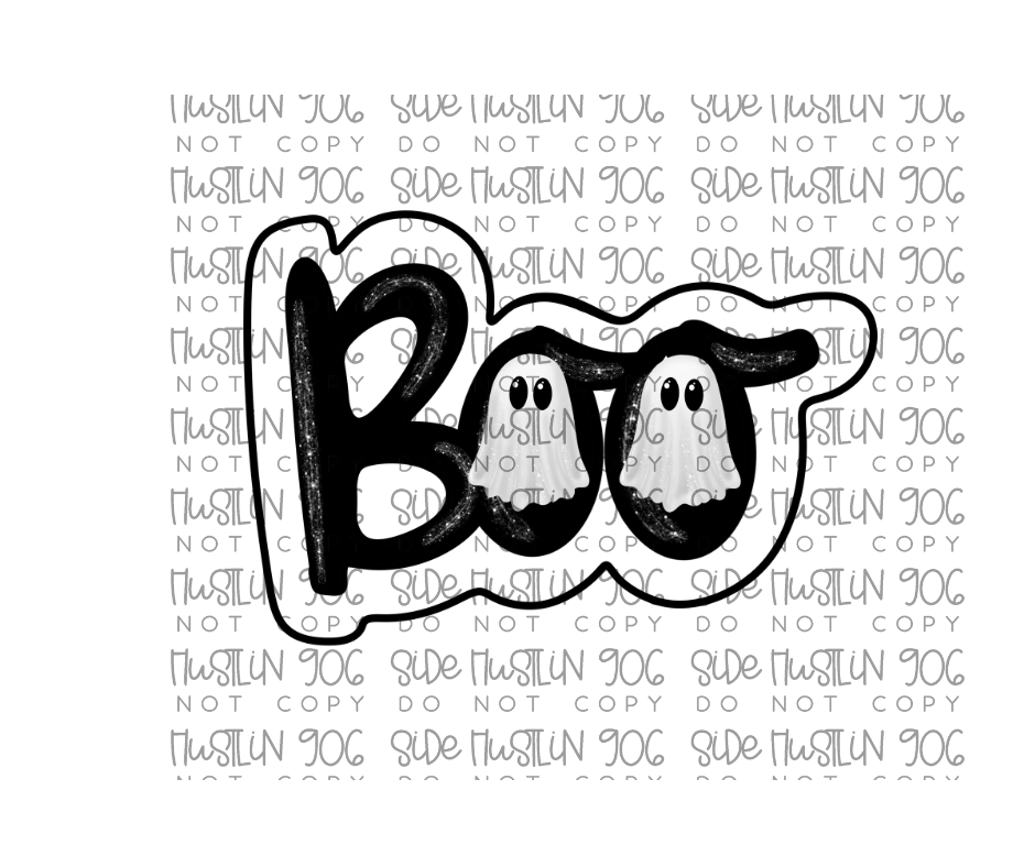 B & W Boo-Ready to Press Transfer