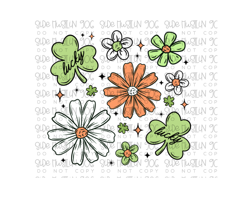 St. Patrick's Florals-Ready to Press Transfer