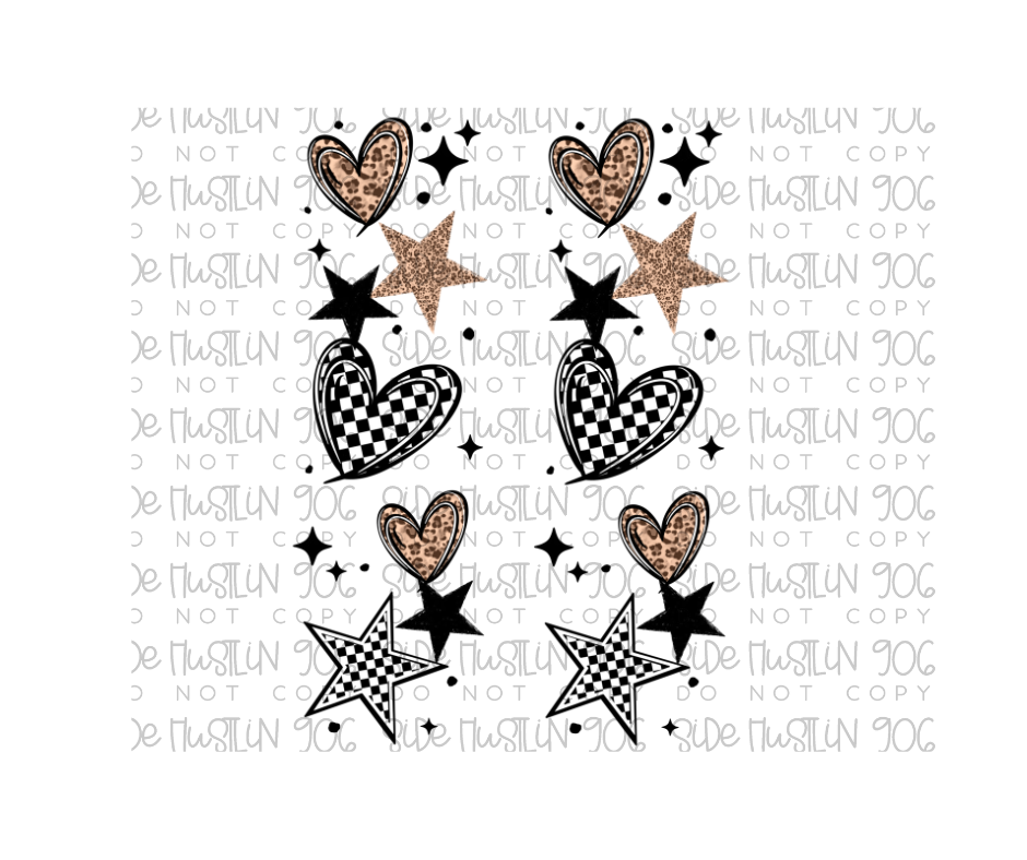 Checker Leopard Sleeve Black-Ready to Press Transfer