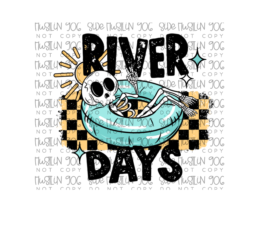 River Days Blue Yellow-Ready to Press Transfer