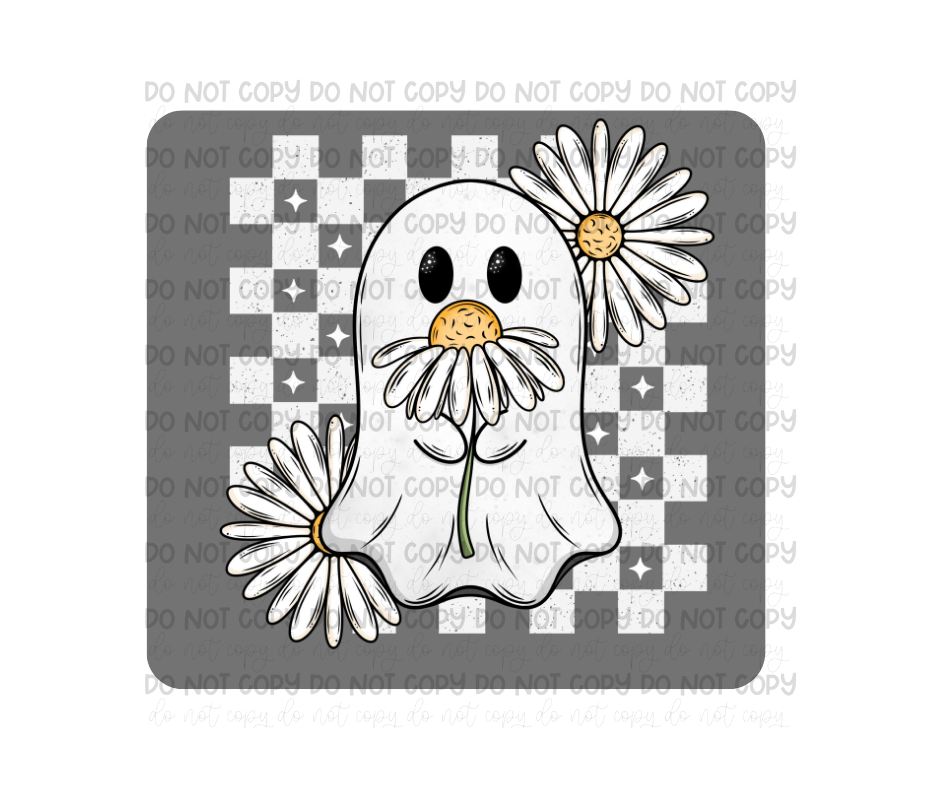 Daisy Ghost white-Ready to Press Transfer