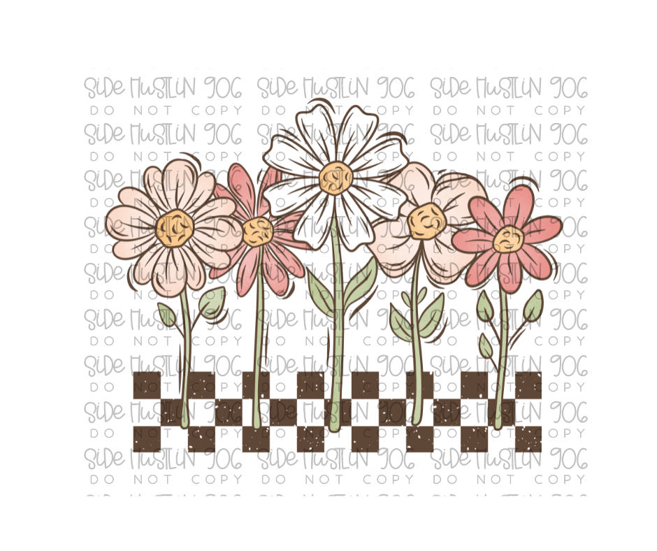 Checker Spring Florals-Ready to Press Transfer