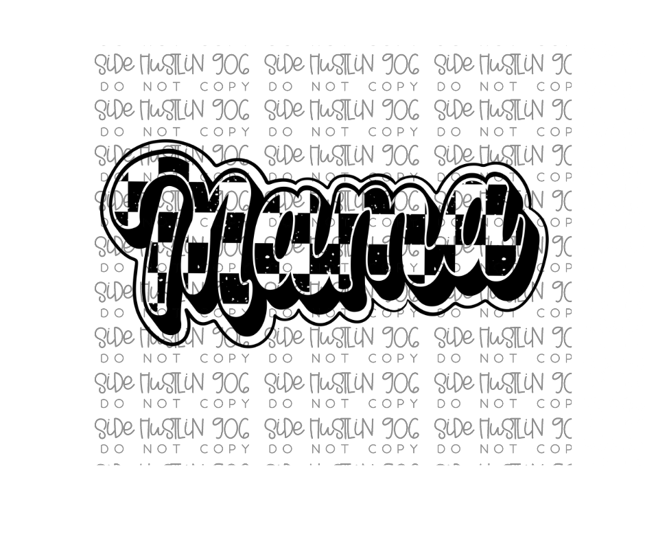Mama Black and White-Ready to Press Transfer
