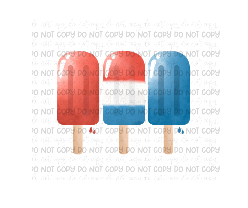 4th of July Popsicles-Ready to Press Transfer