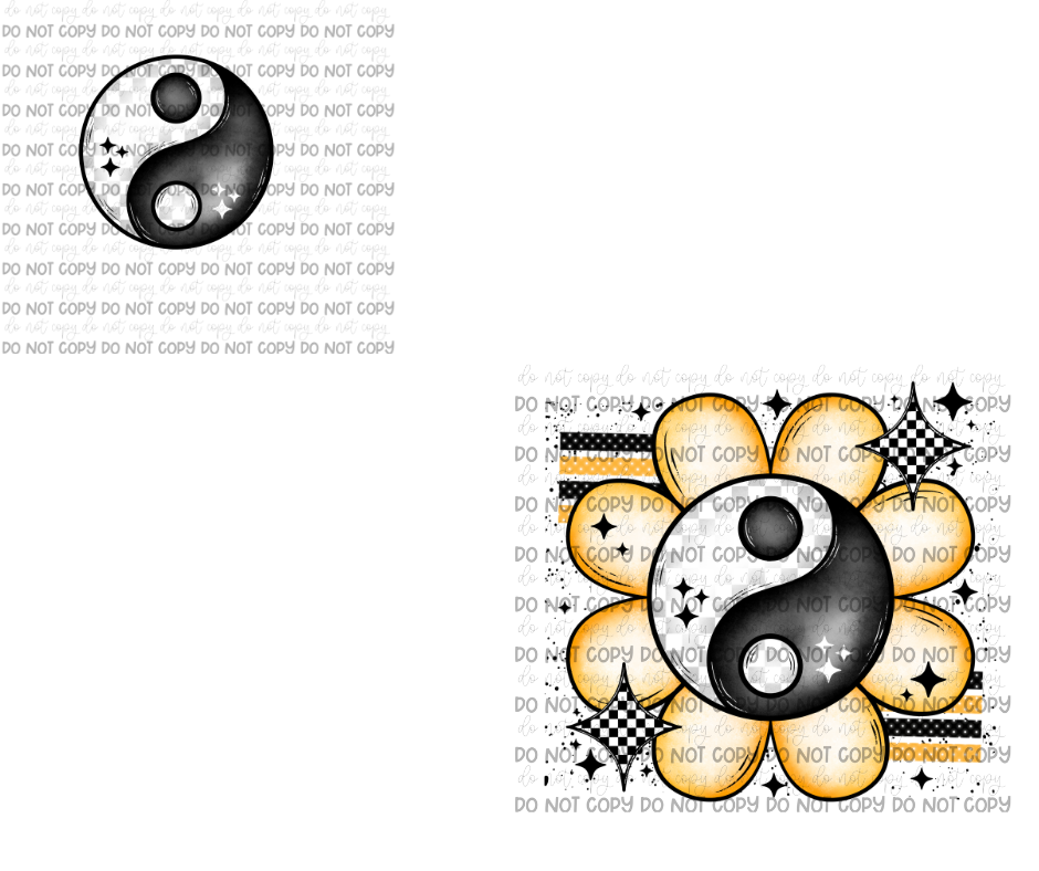 Yin Yang Daisy w/Pocket-Ready to Press Transfer