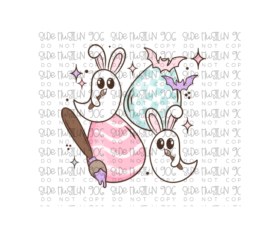 Ghost Bunnies Painting-Ready to Press Transfer