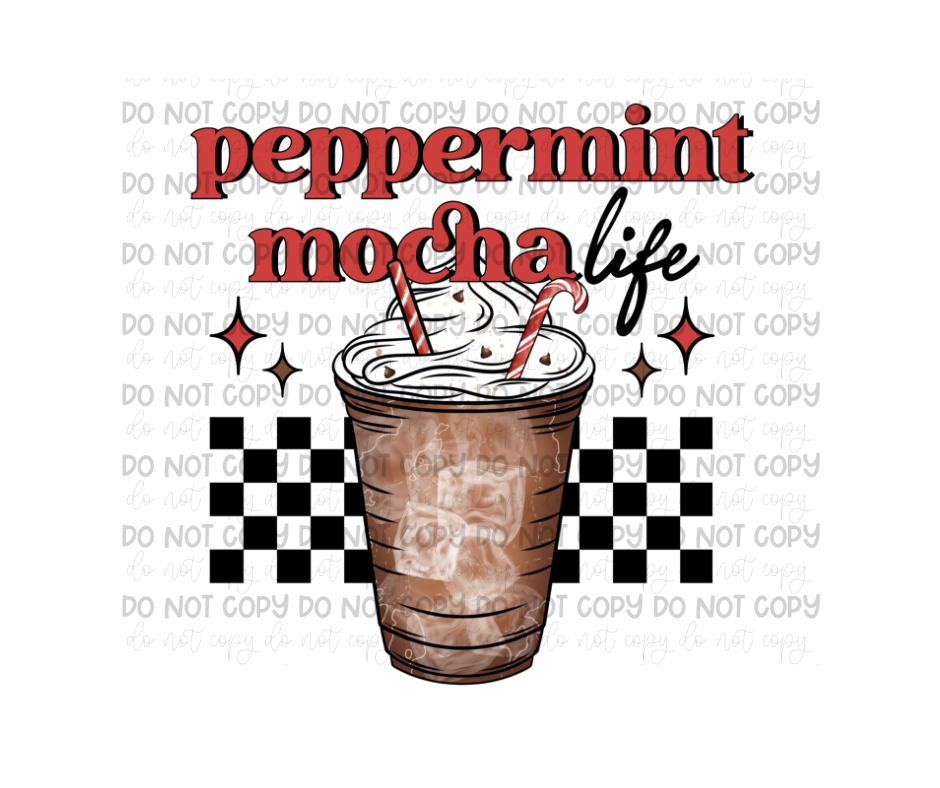 Peppermint Mocha Life-Ready to Press Transfer