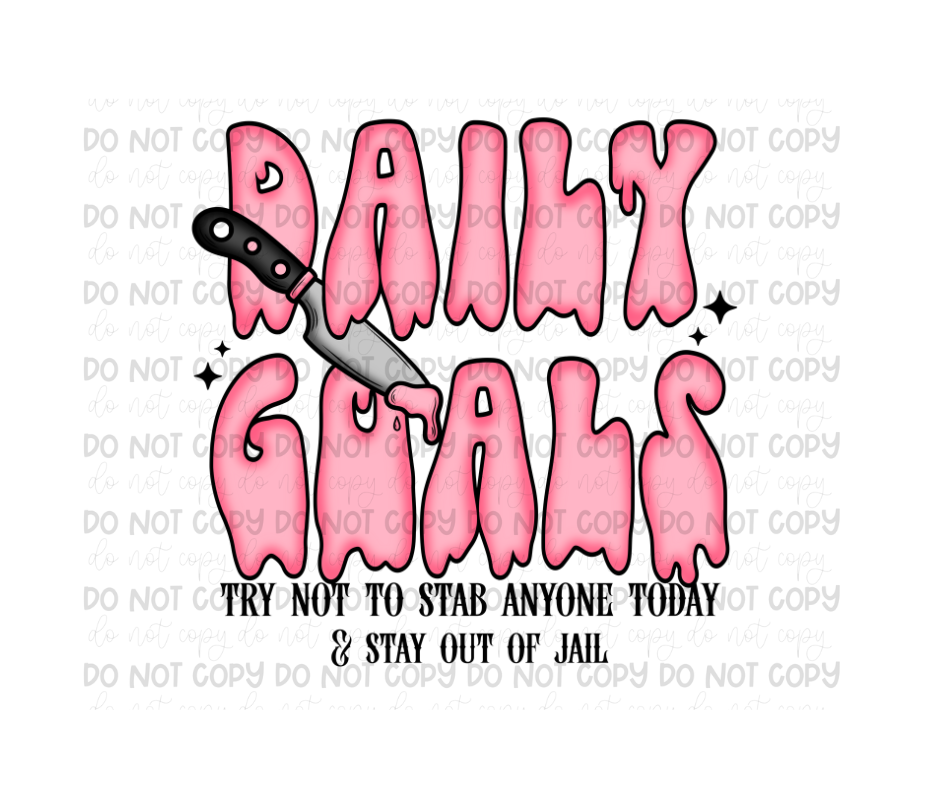 Daily Goals pink-Ready to Press Transfer