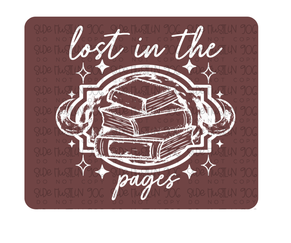 Lost in the Pages white-Ready to Press Transfer